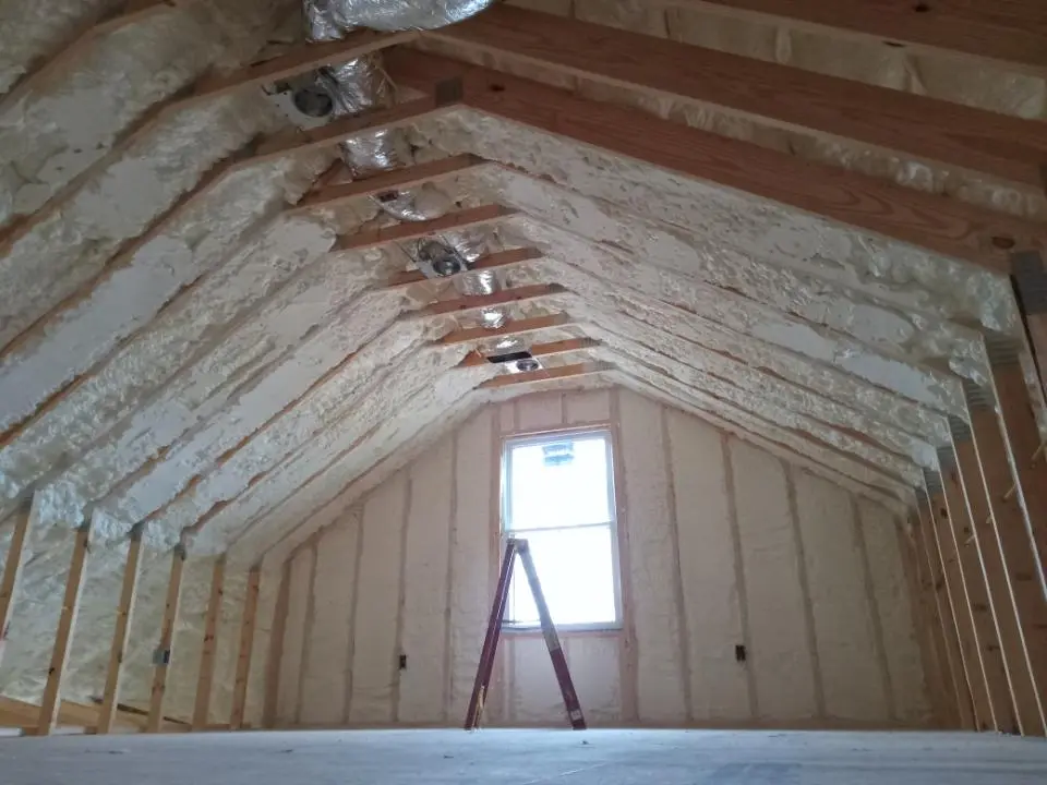 Spray foam roofing application for Crawl Space Insulation project in St. Clair Shores